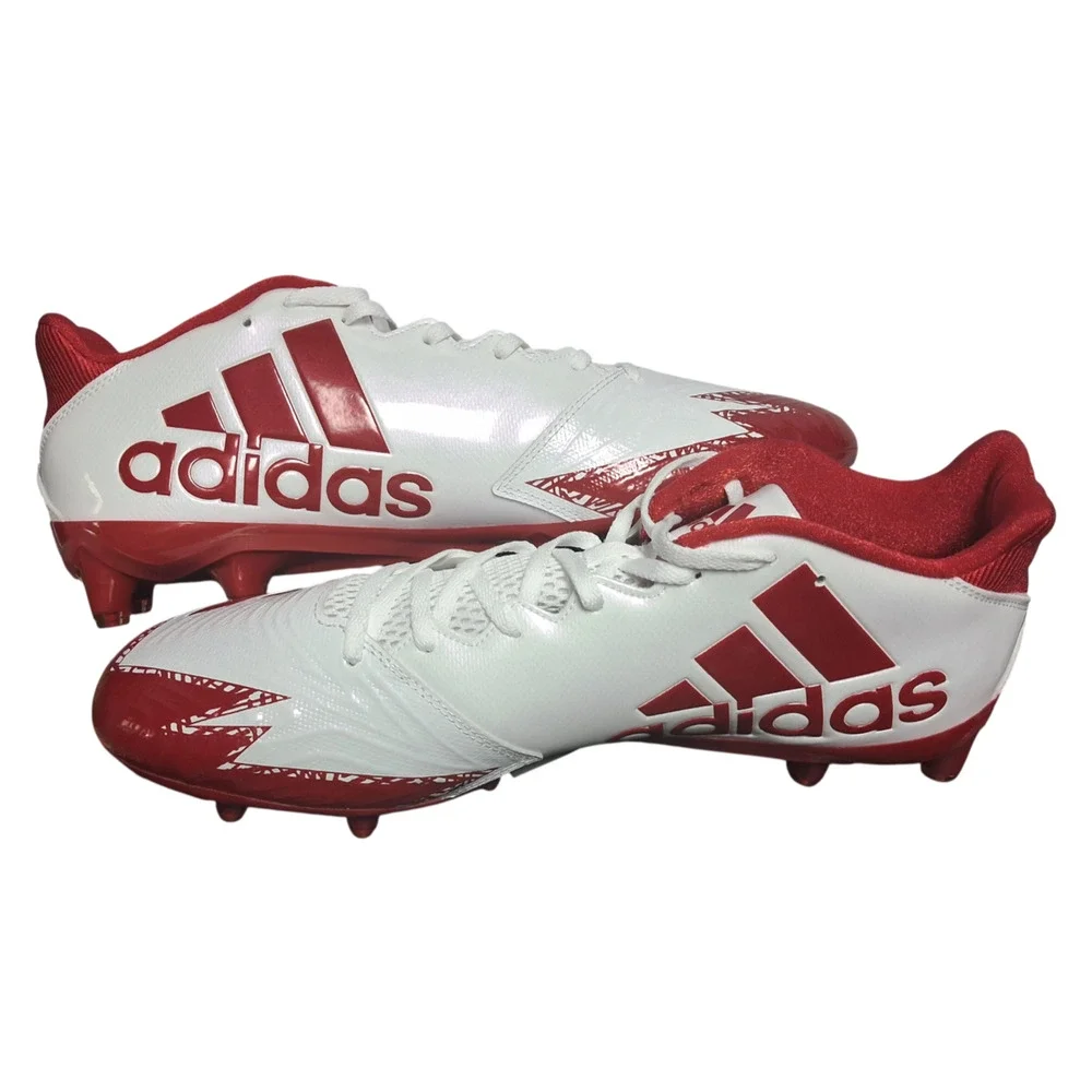 Adidas Freak X Carbon Low Football Cleats White Red Men's Size 13.5 BY3098 NIB